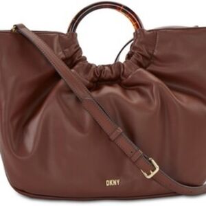 DKNY Eden Vegan Leather Tote Bag in Chestnut